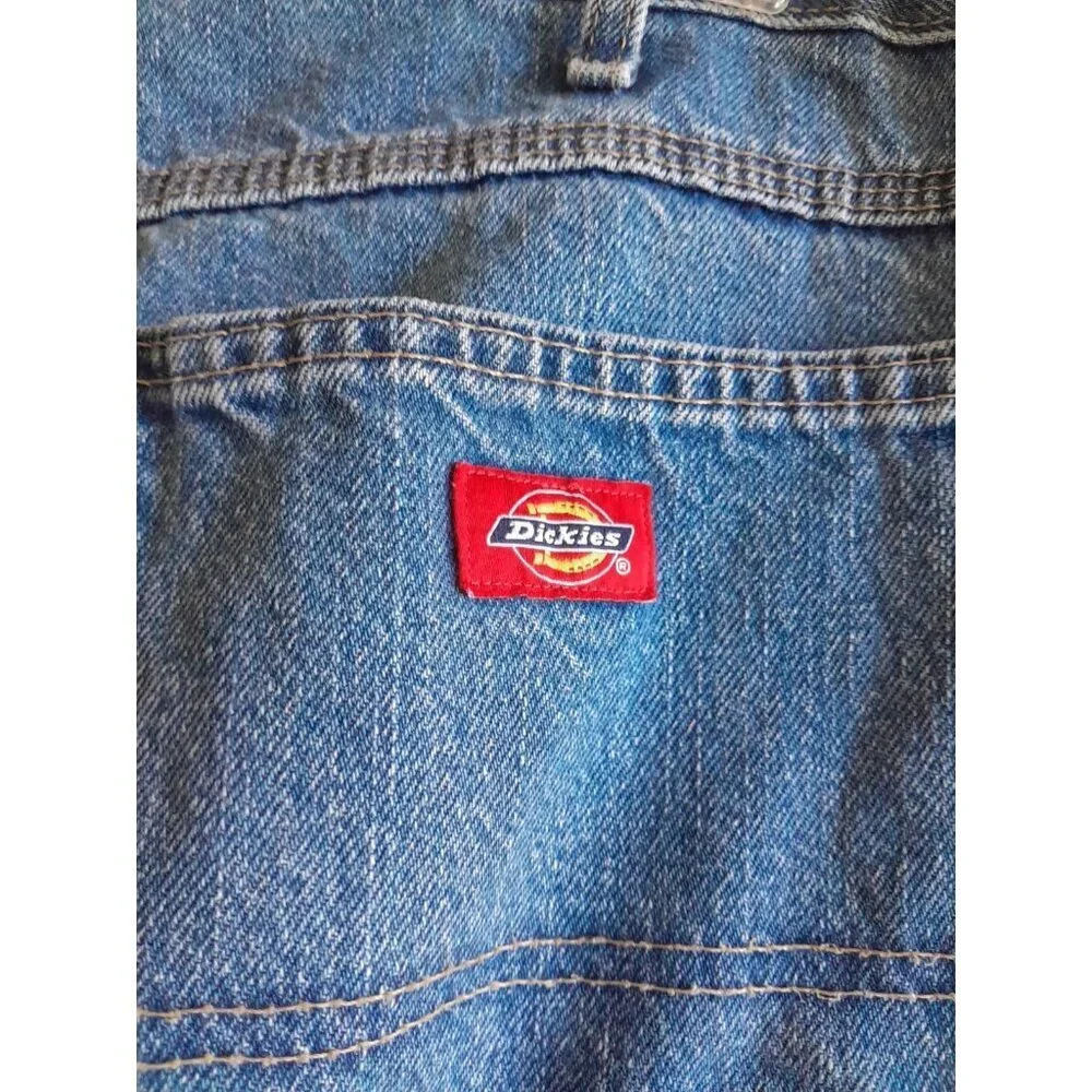Vtg Y2K Dickies Cargo Carpenter Denim Jort Shorts Size 38